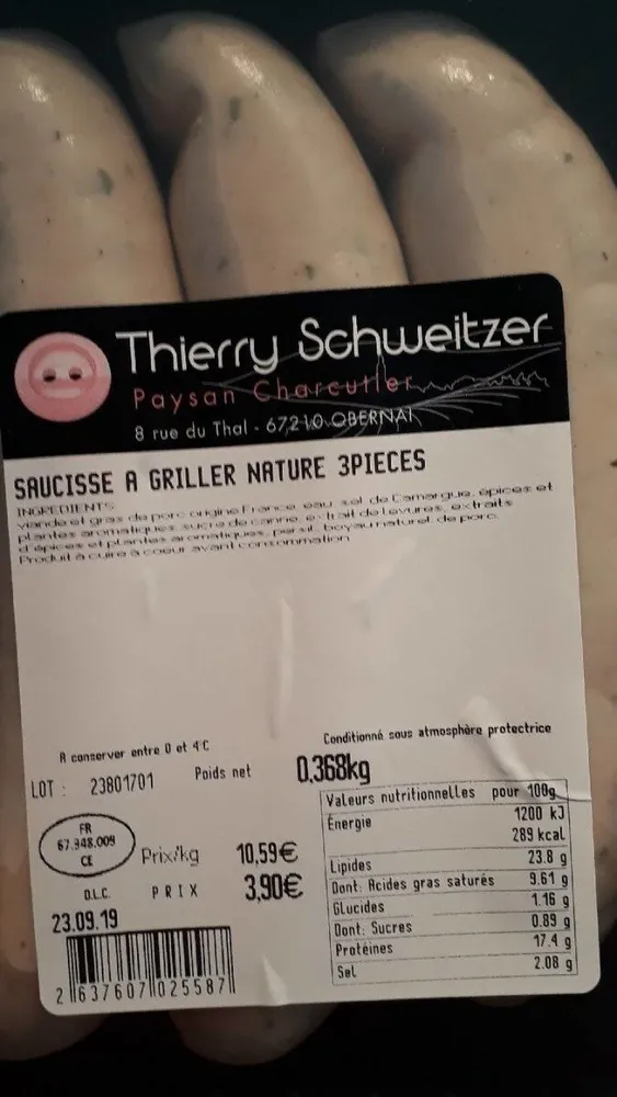 Saucisse blanche à griller