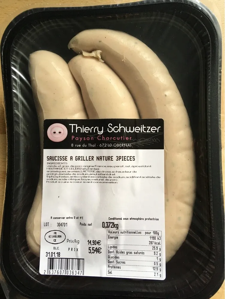 Saucisse a griller nature
