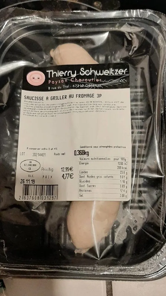 Saucisse a griller au fromage