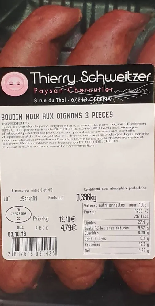 Boudin noir aux oignons