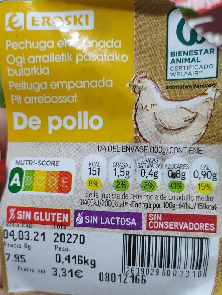 Pechuga empanada