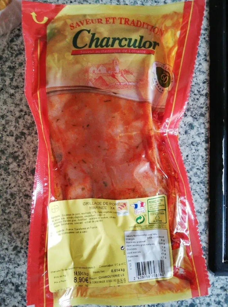 grillade de porc marinée