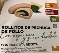 Rollitos de pechuga de pollo con espinacas