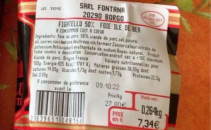 Figatellu 50% foie ile de bea