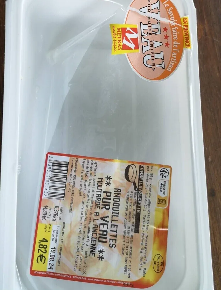 Andouillettes pur veau moutarde à la maison l'ancienne