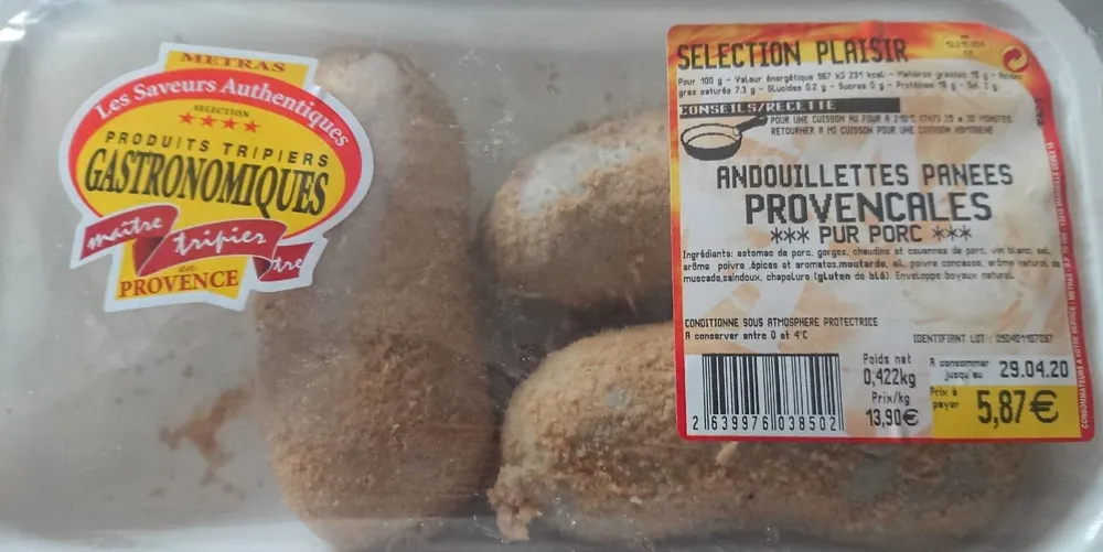 Andouillettes panées provençales