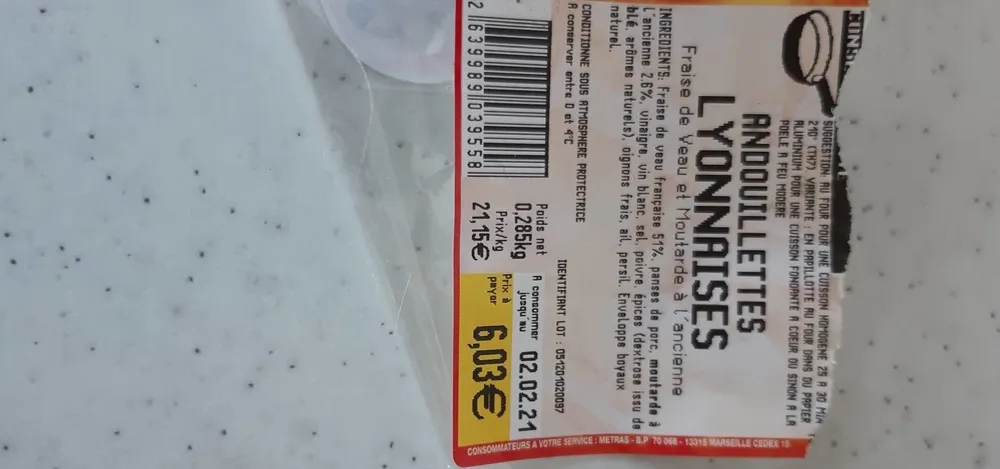 Andouillettes lyonnaises