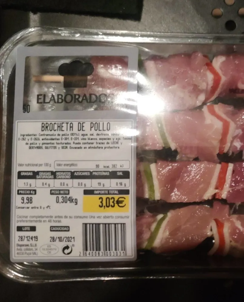 Brocheta de pollo