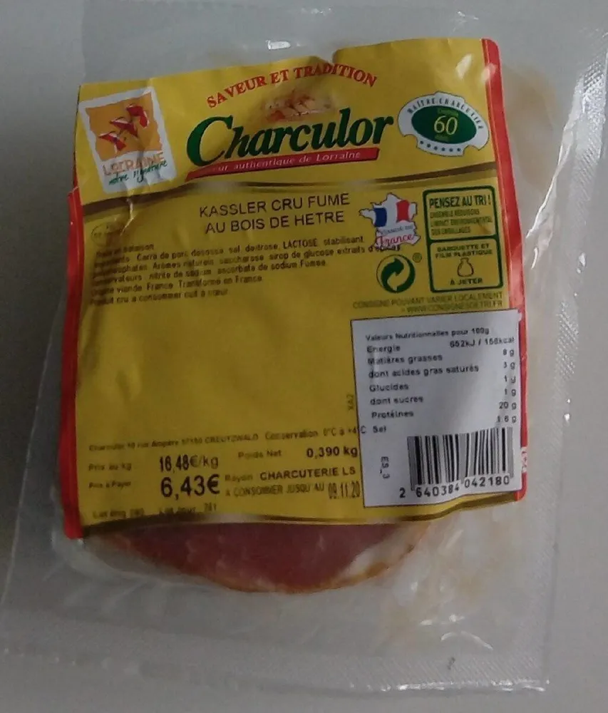 Kassler cru fumé au bois de hêtre