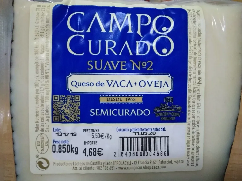 Queso semicurado de vaca y oveja
