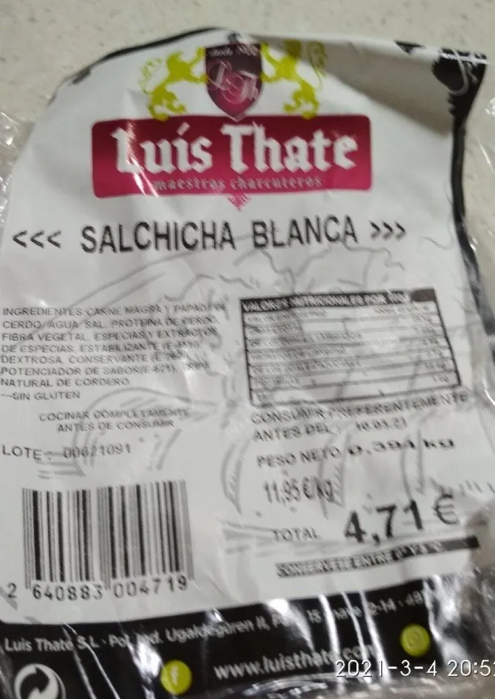 Salchicha blanca