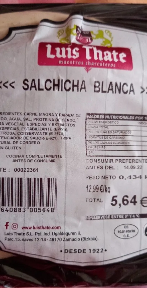 Salchicha blanca