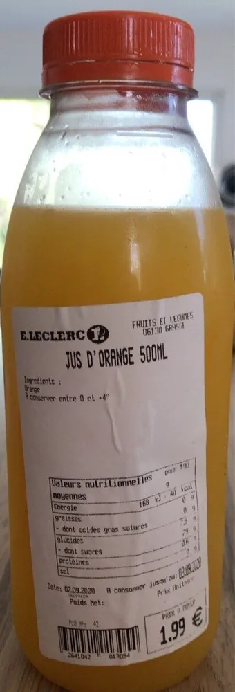 jus d’orange pressé