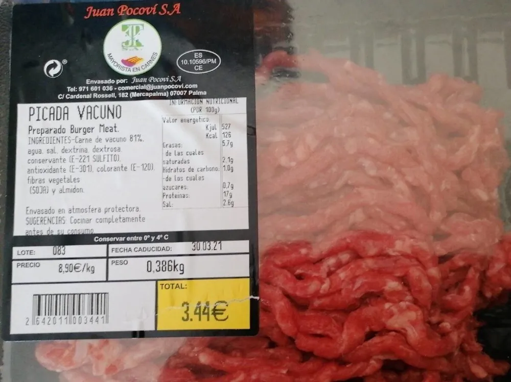 Carne picada vacuno