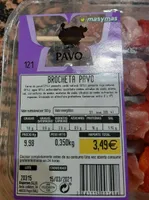Brocheta de pavo