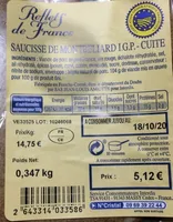 Saucisse de Montbeliard I.G.P.-Cuite