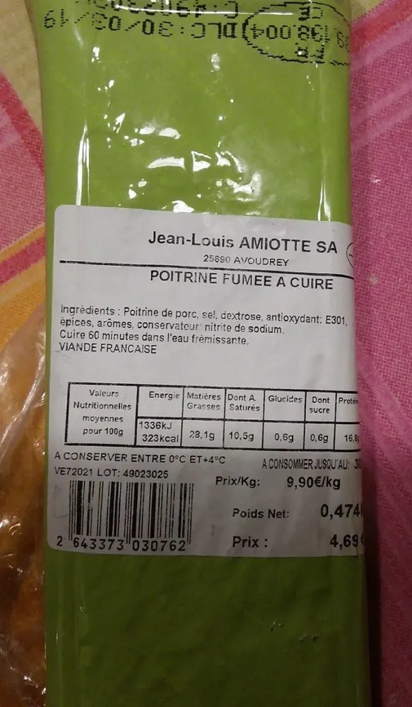 Poitrine fumée à cuire