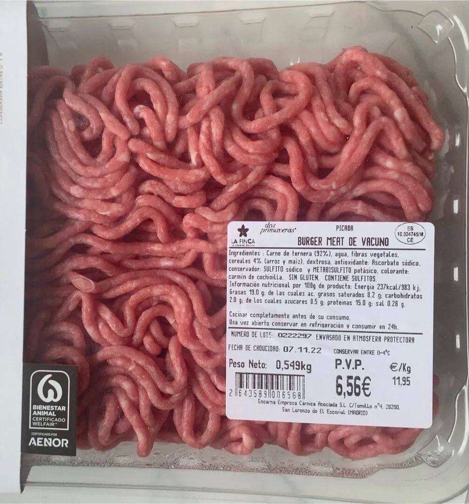 Burger meat de vacuno