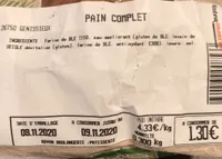 Pain complet bio