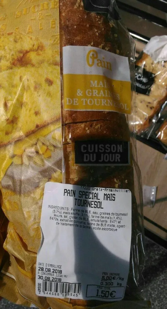 Pain special mais tournesol