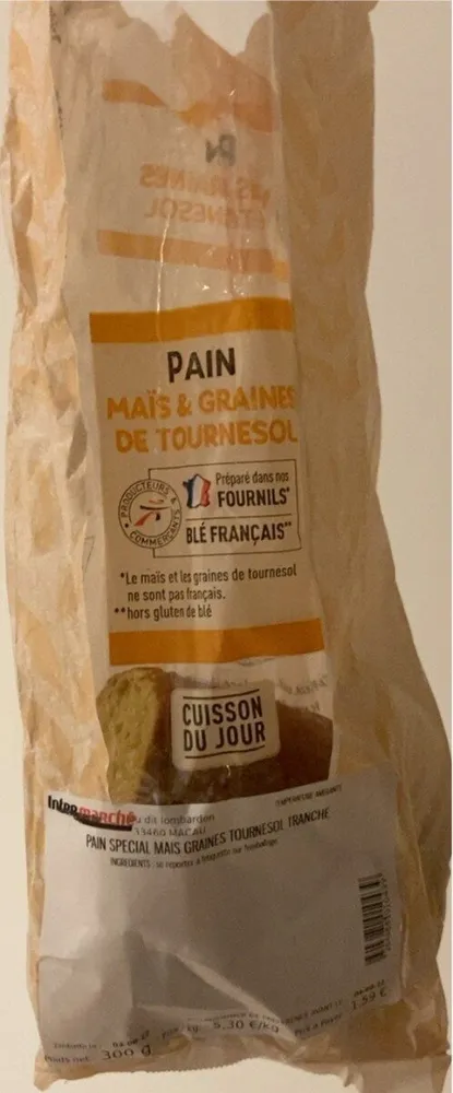 pain special mais grène de tournesol