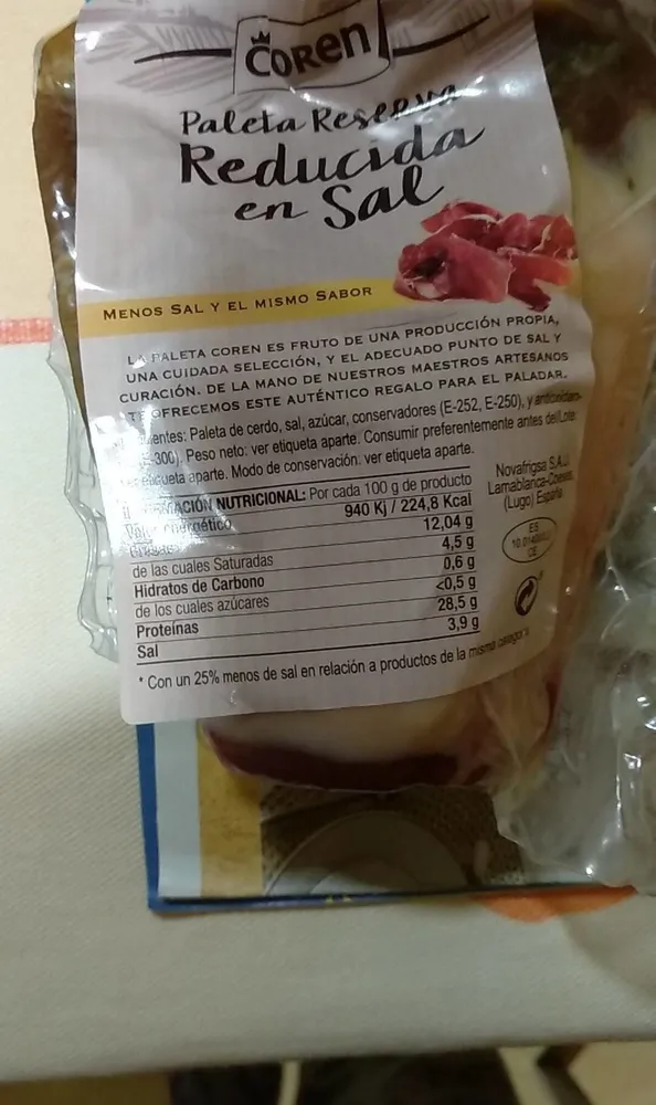 Paleta reserva reducida en sal