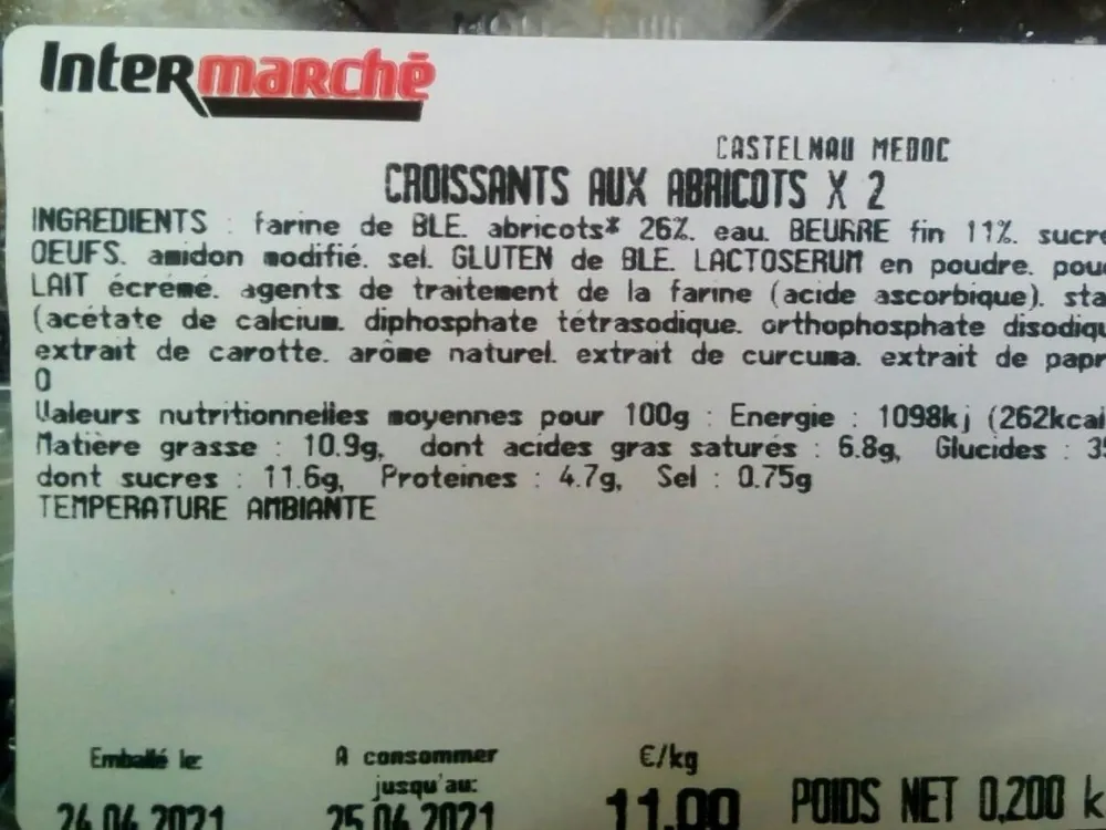 Croissants aux abricots