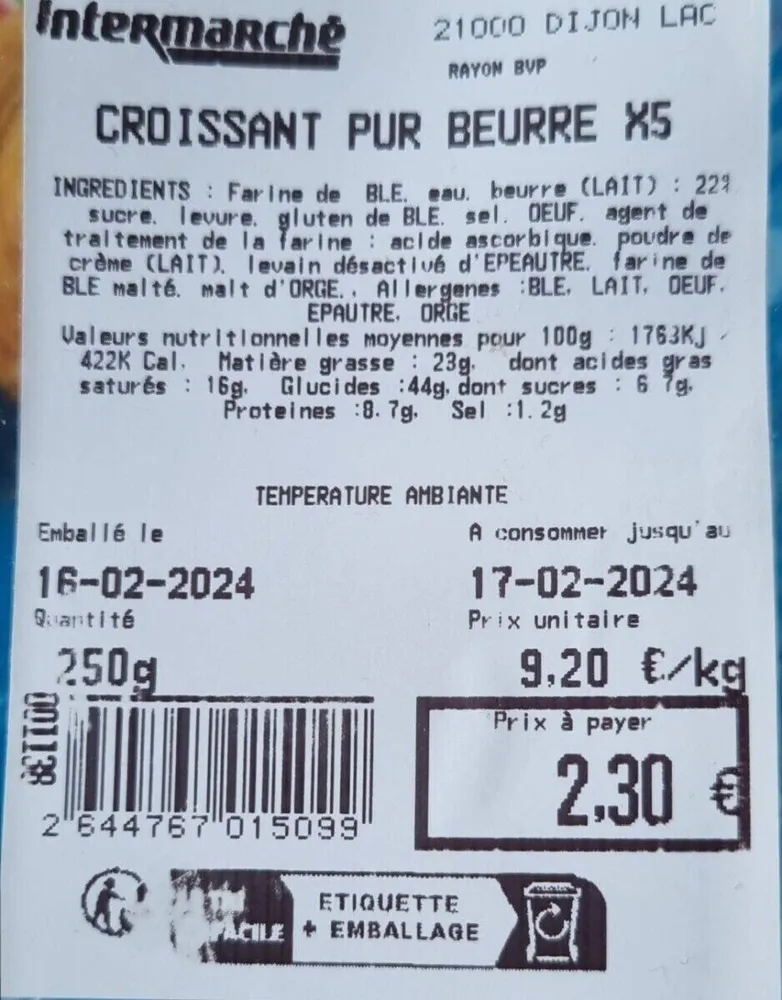 Croissant pur beurre