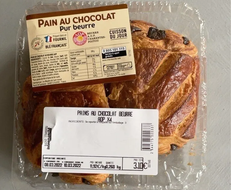 Pain au chocolat pur beurre