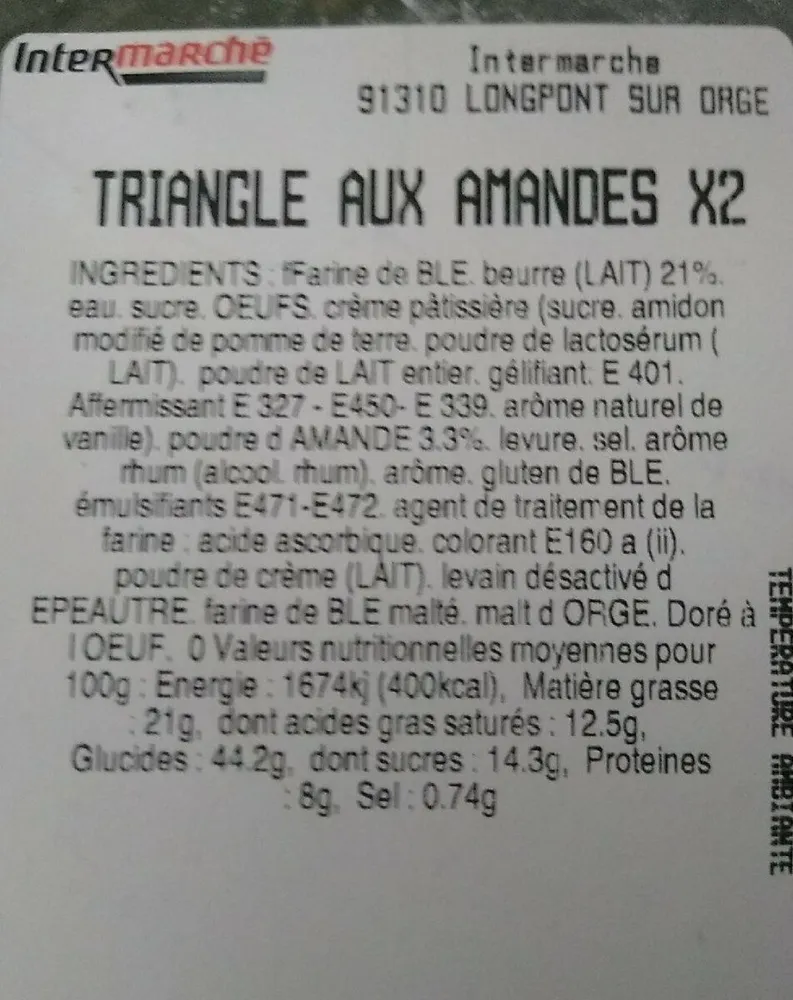 Triangle aux amandes