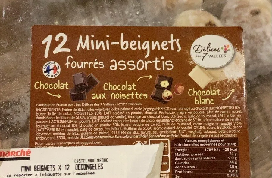 12 mini beignets fourrés