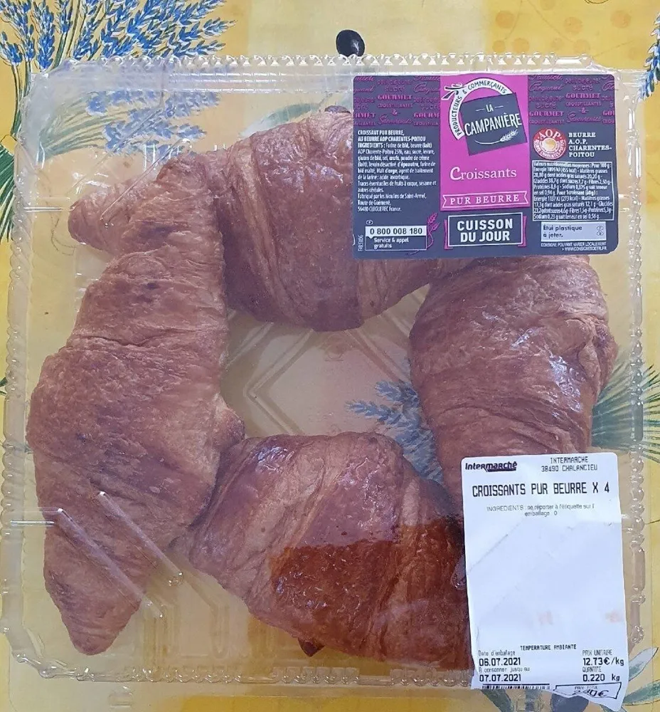 Croissants pur beurre x4