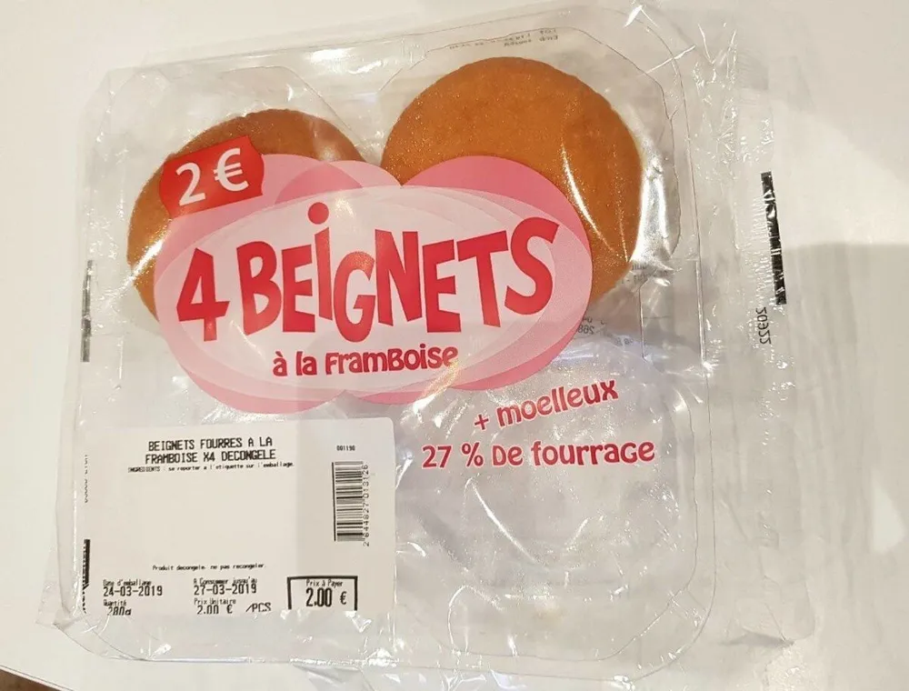 Beignets fourrés à la framboise