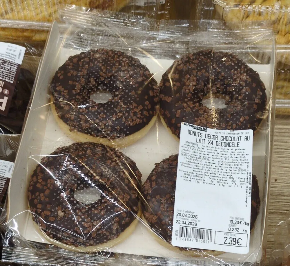 DONUTS DECOR CHOCOLAT AU LAIT X4 DECONGELE