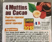 4 muffins au cacao
