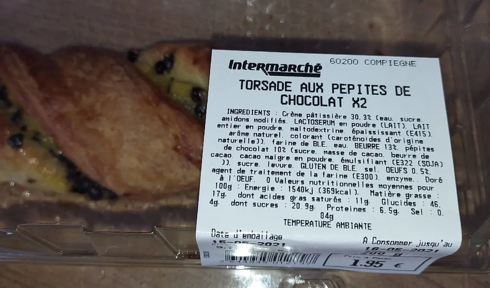 Torsade aux pépites de chocolat × 2