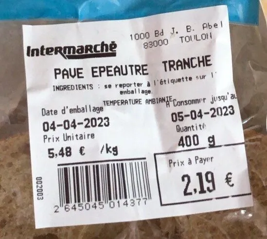 Pain pavé épeautre