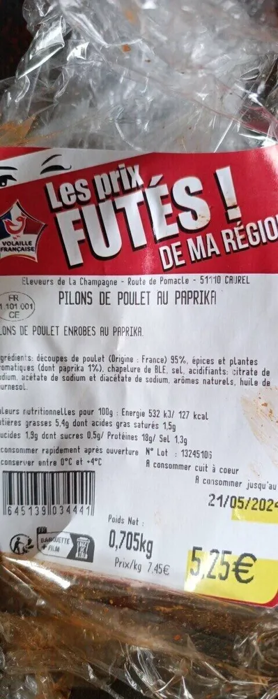 Pilon de poulet au paprika