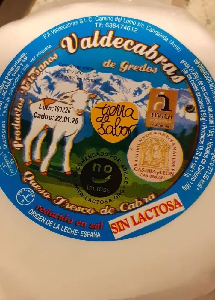 Queso fresco de cabra sin lactosa