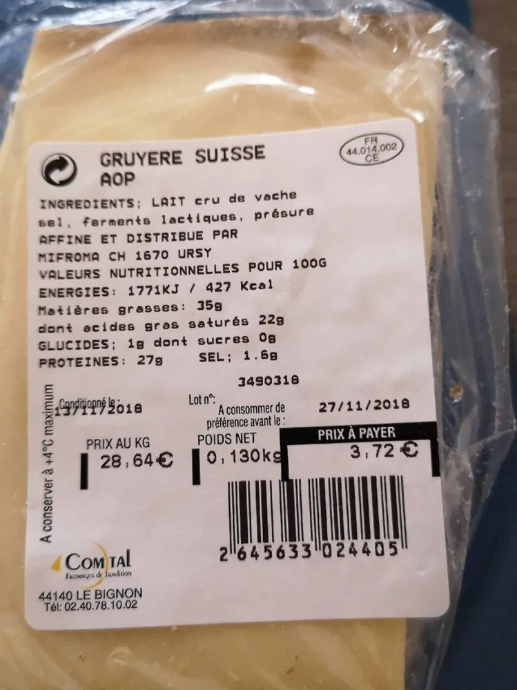 Gruyère suisse aop