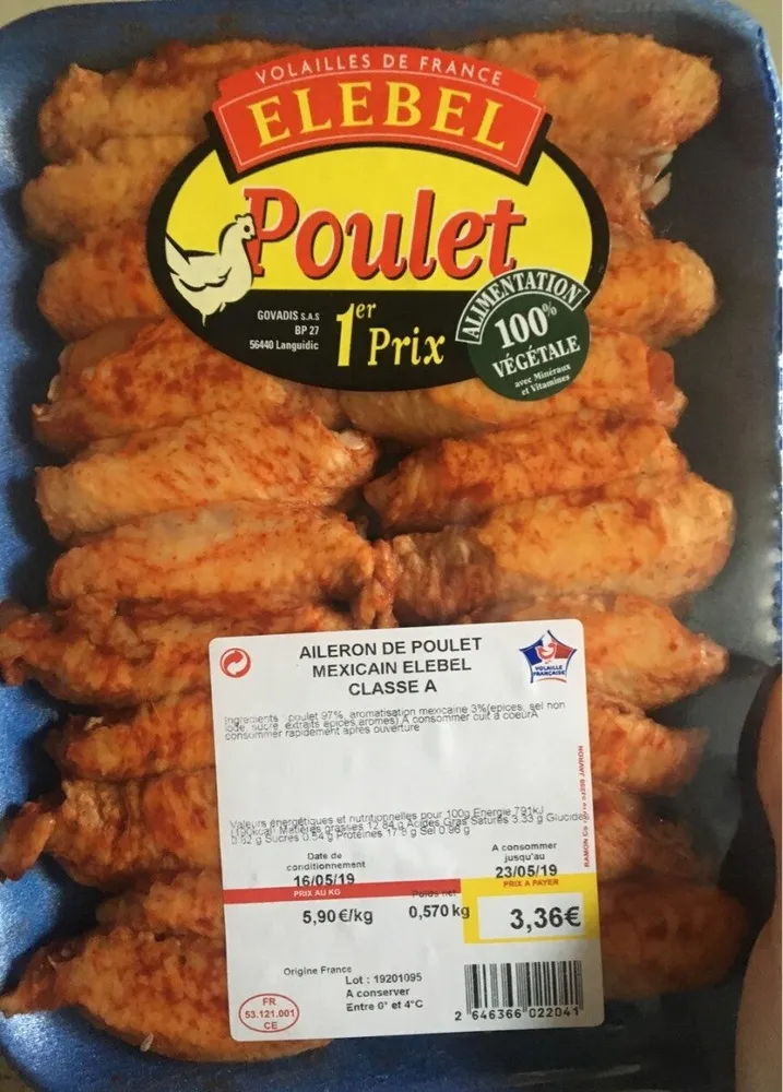 AILERON DE POULET MEXICAIN ELEBEL CLASSE A