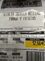 Secreto ibérico relleno mango y frescos