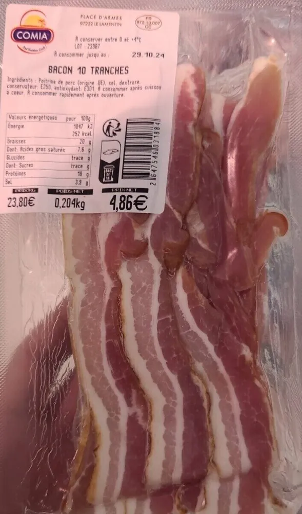 Bacon 10 tranches comia