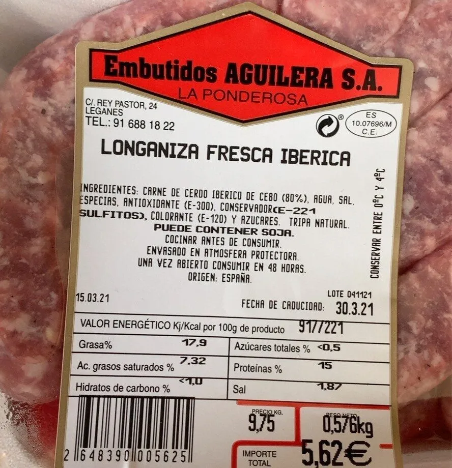 Longaniza fresca iberica