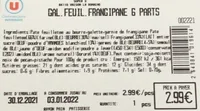 Galette feuilletée frangipane 6 parts