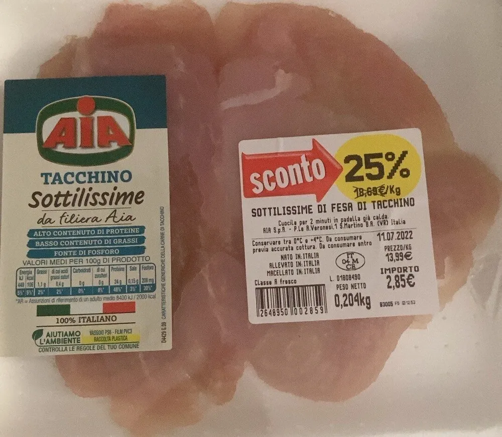 sottilissime tacchino
