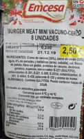 Burguer Meat Mini Vacuno - cerdo 8 uds
