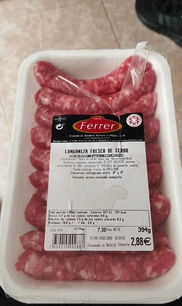 Longaniza fresca de cerdo