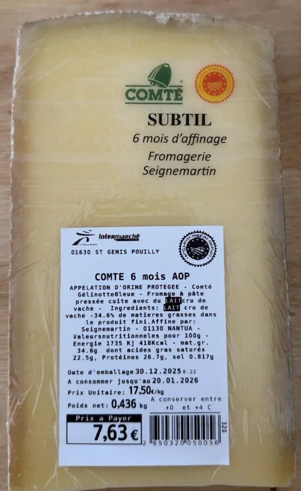 Comté 6 mois d’affinage