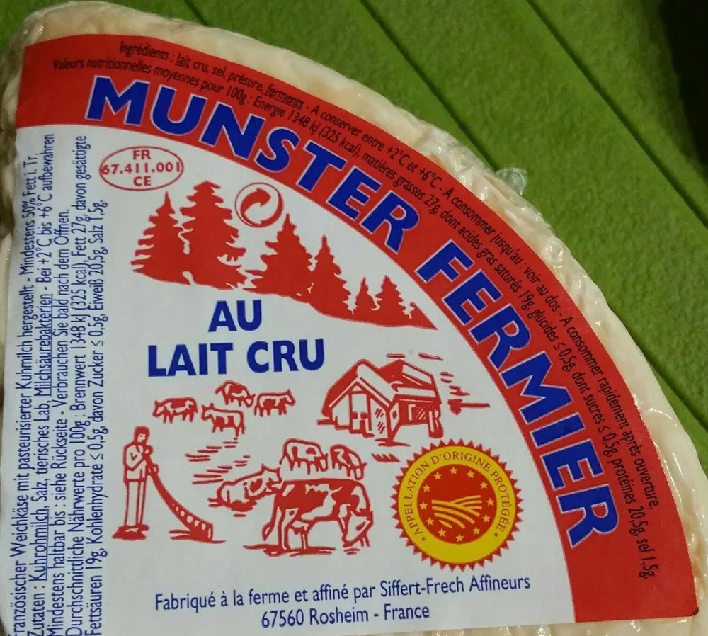 Munster fermier au lait cru AOP